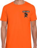 Bellatio Decorations Shoppartners Bv Oranje shirt - met oranje leeuw embleem op borst - heren - Holland / Nederland supporter - EK/ WK shirt / outfit S