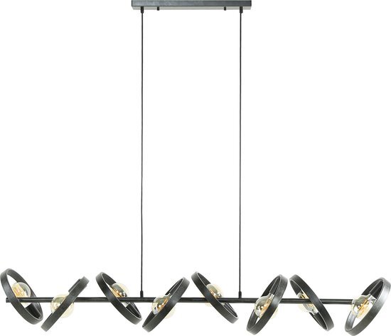 Duverger Beam - Hanglamp - rond - metaal - zwart - 8 lichtpunten