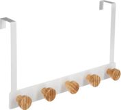 5five Deurkapstok - wit/beige - metaal/bamboe