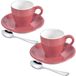 Tasse à expresso en porcelaine avec soucoupe - Set de 2 - Rose