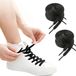 Lacets plats en polyester 180 cm - 8 mm de large - 4 lacets - Noir