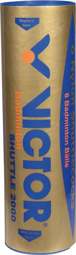 Victor 2000 Gold nylon badmintonshuttles (6 stuks)