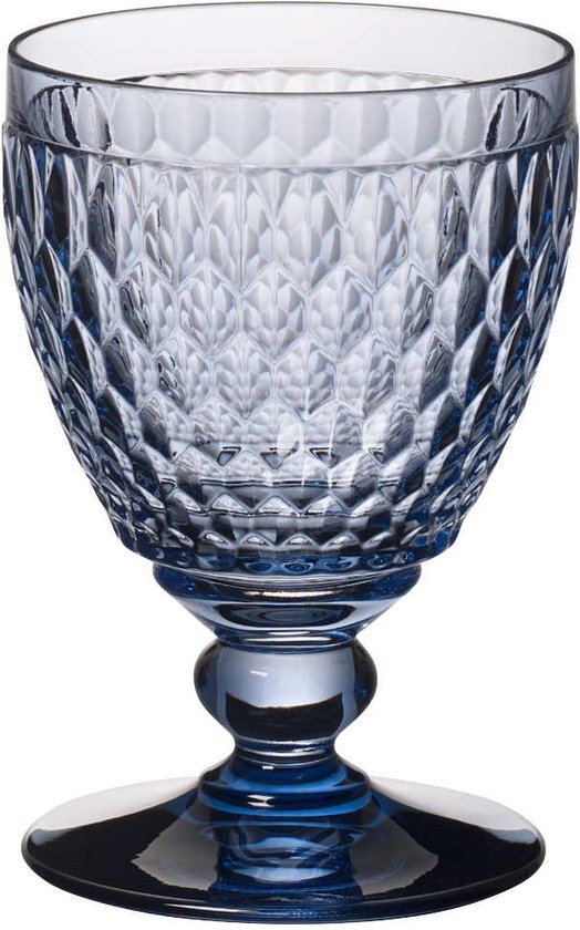 Villeroy & Boch Boston gekleurd waterglas, 400 ml, kristalglas, blauw, 14,4 cm