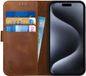 Rosso Deluxe Echt Leer Book Case Hoesje Geschikt voor Apple iPhone 15 Pro | Bruin