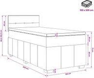 vidaXL Boxspringbed met matras, donkerbruin, 100 x 200 cm