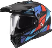 LS2 MX702 Pioneer II Block Endurohelm - Zwart/rood/blauw - XXL