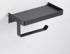 Unyqoos Porte-rouleau de papier toilette acier inoxydable avec étagère noir mat