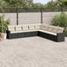 Maison Exclusive - Ensemble de meubles de jardin 9 pièces avec canapé et coussins, noir, en polyrotin