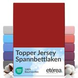 etérea Himmlische Qualität etérea Topper Jersey Hoeslaken 100x200 - 120x200 cm Oekotex Made in Green - 100% katoen - Kers
