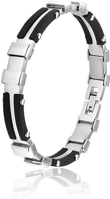 Montebello Armband Glenn - Heren - 316L Staal - Rubber - 20.5 cm