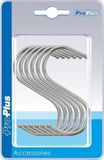 ProPlus 6x S-haken/ophanghaken reserve haakjes voor radiatorbakken/luchtbevochtigers - verchroomd staal 4 mm 6,5 x 7,5 cm