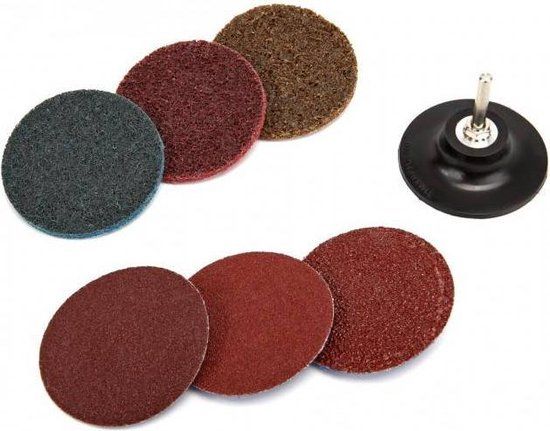 HBM 7 Delige 75 mm Schuur en Cleanset met 6 mm Houder