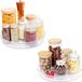 Unyqoos® set de 2 plateaux pivotants (23,5 + 27 cm) – plateau pivotant en PET transparent, organisateur de cuisine pivotant pour placard, garde-manger et plan de travail