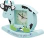 Avizar, réveil, analogique, design vache, "Happy to You", bleu
