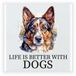 Bellatio Decorations Cadeau tegel hondenliefhebber - Duitse Herder hond - keramiek - water kleuren - 15 x 15 cm