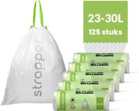 Strapper 125 Afvalzakken Lichtgroen - Geschikt voor Brabantia en simplehuman - 23-30 liter
