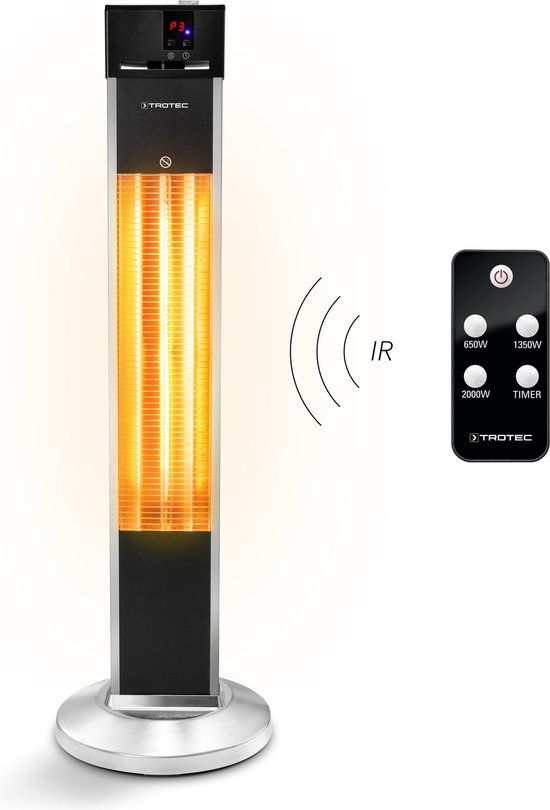 Trotec Design Terrasverwarming IRS 2000 E - Zwart/Zilver - 2000W - Staand