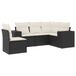 vidaXL Loungeset met kussens, polyrotan, zwart