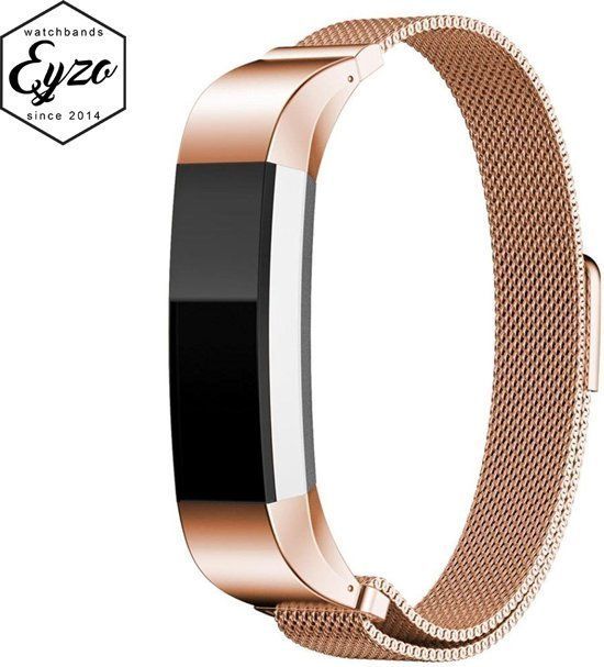 Milanees - Milanees Fitbit Alta / Alta HR Bandje – Small – RVS Milanees Watchband voor de Activity Tracker – Rosegoud / Rose Gold – Band met Magneetsluiting