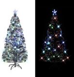 vidaXL - Voorverlichte kerstboom met standaard en LED - 150 cm - glasvezel
