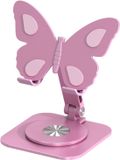 Merkloos Telefoonhouder Bureau - Verstelbare Standaard - Ergonomisch Kijken - Antislip Aluminium - 15 x 12.6 cm - Roze