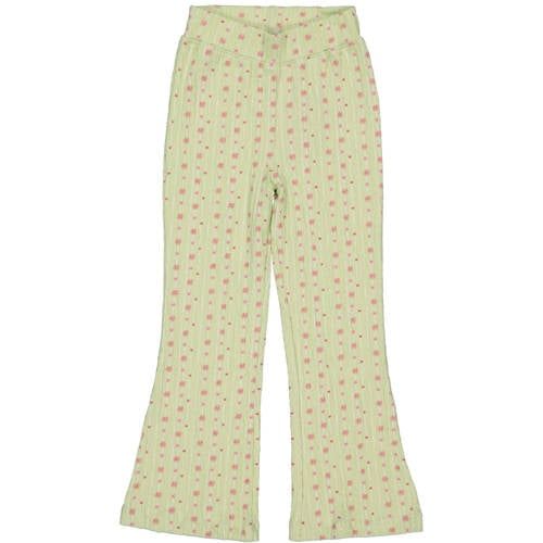 QPI regular waist gebloemde casual broek groen