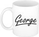 Bellatio Decorations George Naam koffiemok - beker - met sierlijke letters - wit