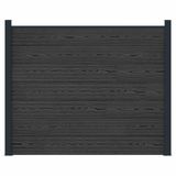 vidaXL Hekpaneel WPC en Aluminium Zwart 180x146 cm