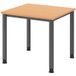 HAMMERBACHER Bureau H-Serie | Piètement à 4 pieds | réglable en hauteur | extrêmement stable, Taille plateau de table : 80 x 80 cm, Couleur plateau de table : hêtre, Couleur piètement : graphite