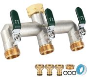 3-weg waterverdeler met messing en nikkel coating