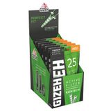 GIZEH Conische actieve koolstoffilter, conisch actief koolfilter, dun, 6-7 mm diameter, 27 mm lengte, kegelvormige actieve koolfilter Slim met actieve kool uit kokosschaal, 6 zakken à 25 filters
