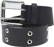 Urban Classics Double Eyelet PU Belt Riem zwart S-M Imitatieleer