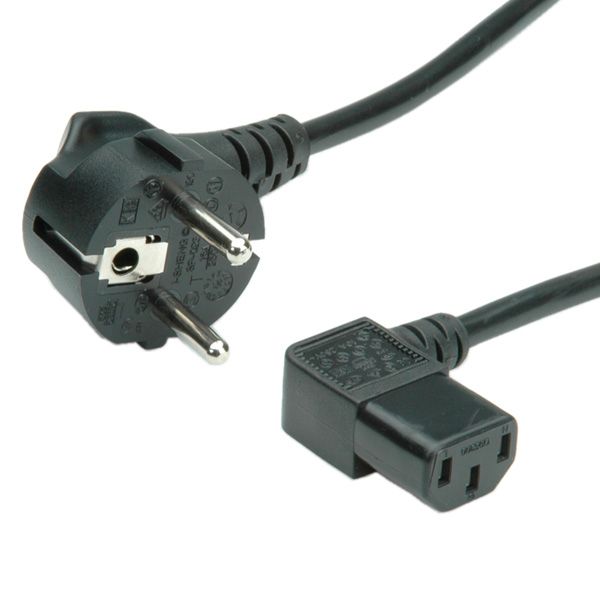 Secomp stroomkabel, haaks IEC-Female, zwart 1,8m