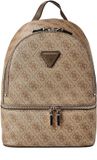 GUESS rugzak Follie Travel Small Backpack Latte Logo beige