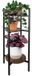Ruhhy Plantenstandaard - 3 laags - H80 cm - zwart/bruin - hout look - bloemenstandaard