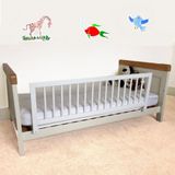 Safetots Houten Bedhekje, Wit, 38cm Hoog x 110cm Breed, Peuterbedrek voor Veiligheid, Veilige Kindbedhek, Voorgemonteerd, Eenvoudig Geïnstalleerd