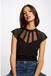 Morgan Semi-Transparent Lace Top - Black
