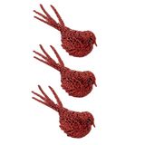 Cosy @ Home 6x stuks decoratie vogels op clip glitter rood 16 cm