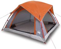 vidaXL Tent 4-persoons waterdicht grijs en oranje