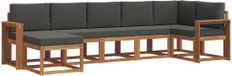 vidaXL Hoek loungeset 7-delig acaciahout naturel et anthracite