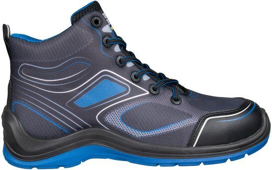 Safety Jogger Flow S1P Middelhoog Slipvast SRC – ESD, Zwart/Blauw – Maat 36