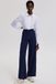 Touche Prive Touché Privé - Crepe broek met wijde pijpen - Marine - Dames