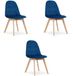 Leobert BORA Velvet Design Stoelen – Set van 3 – Marineblauw Fluweel – Scandinavisch Design   – Beukenhouten Poten
