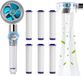 Douchette avec pommeau de douche anticalcaire économiseur d'eau - Pommeau de douche avec technologie de propulsion à haute pression - Système de triple filtration - Avec 6 filtres en coton PP interchangeables - Bleu