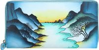 Greenland Nature Art+Craft Portemonnee RFID Leer 20 cm - Dames - Horizontaal - handbemalt