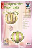Ursus 23560099 - Designstrip Paper Balls Charlottre, materiaal voor maximaal 8 papieren ballen, diameter ca. 10 cm, 60 strips met accessoires, ideaal voor het knutselen van individuele kerstballen