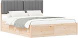 vidaXL Bedframe met gestoffeerde hoofdbord, lichtgrijs, 150 x 200 cm