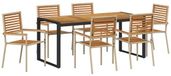 vidaXL Salon de jardin, 7 pièces, beige et marron, en polyrotin