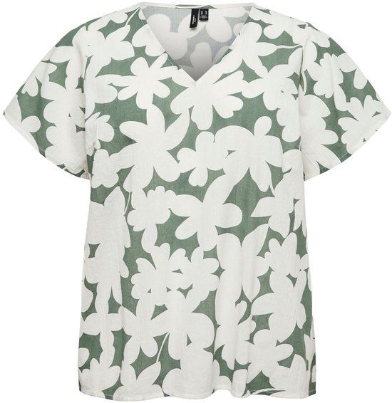 VERO MODA CURVE gebloemde top groen