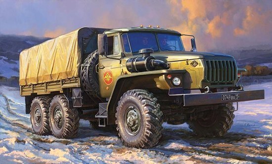 Zvezda 500783654 - 1:35 Ural 4320 - Russische truck, modelbouw, bouwpakket, standmodelbouw, hobby, knutselen, plastic bouwpakket